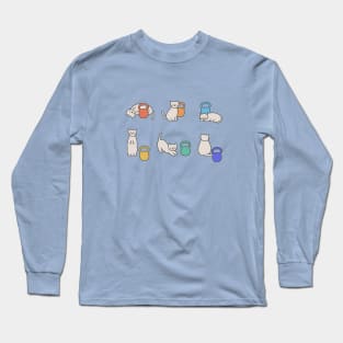 Cat doing kettlebell workout Long Sleeve T-Shirt